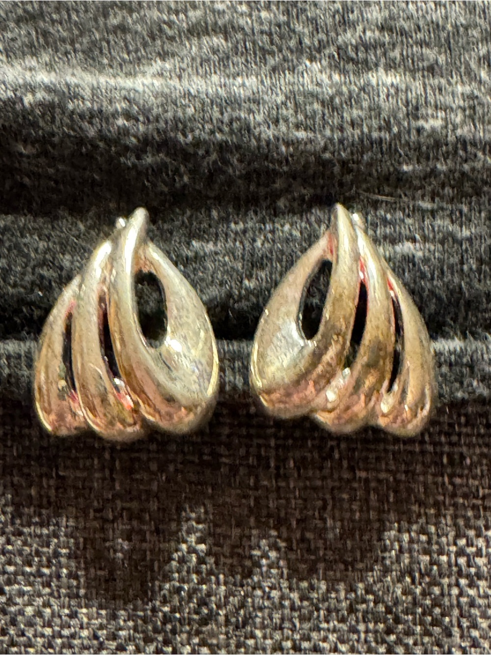 Monet Silver Tone Swirl Waves Clip on Earrings